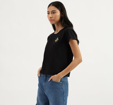 Crew Neck Embroidered T-Shirt