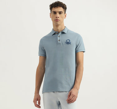 Regular Fit Polo Neck Solid Tshirt