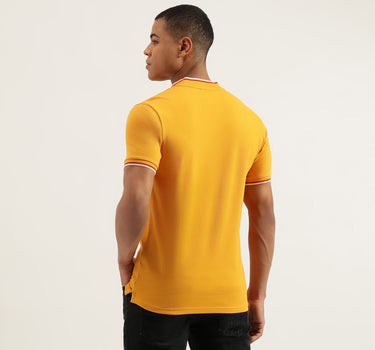 Regular Fit Mock Neck Solid Polo T-Shirt