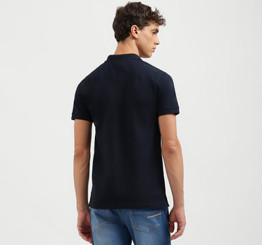 Regular Fit Polo Neck Solid Tshirt