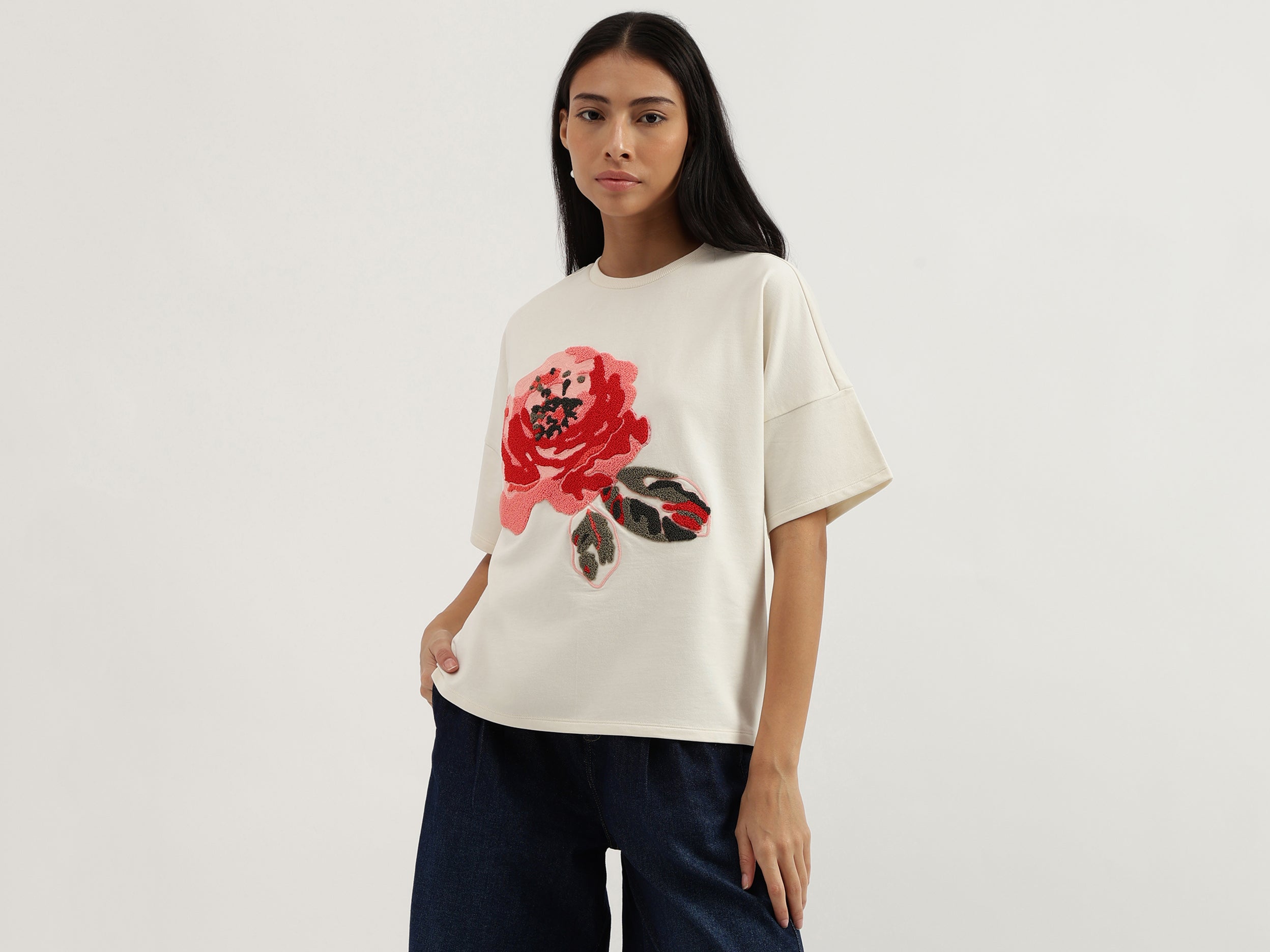 Crew Neck Floral T-Shirt