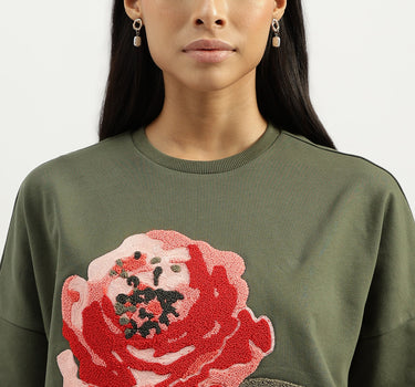 Round Neck Embroidered Tshirt