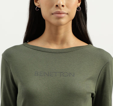 Boat Neck Solid Tshirt