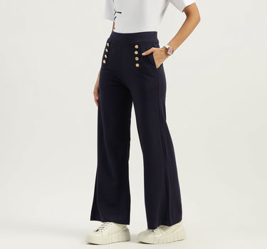 Solid Straight Fit Trousers