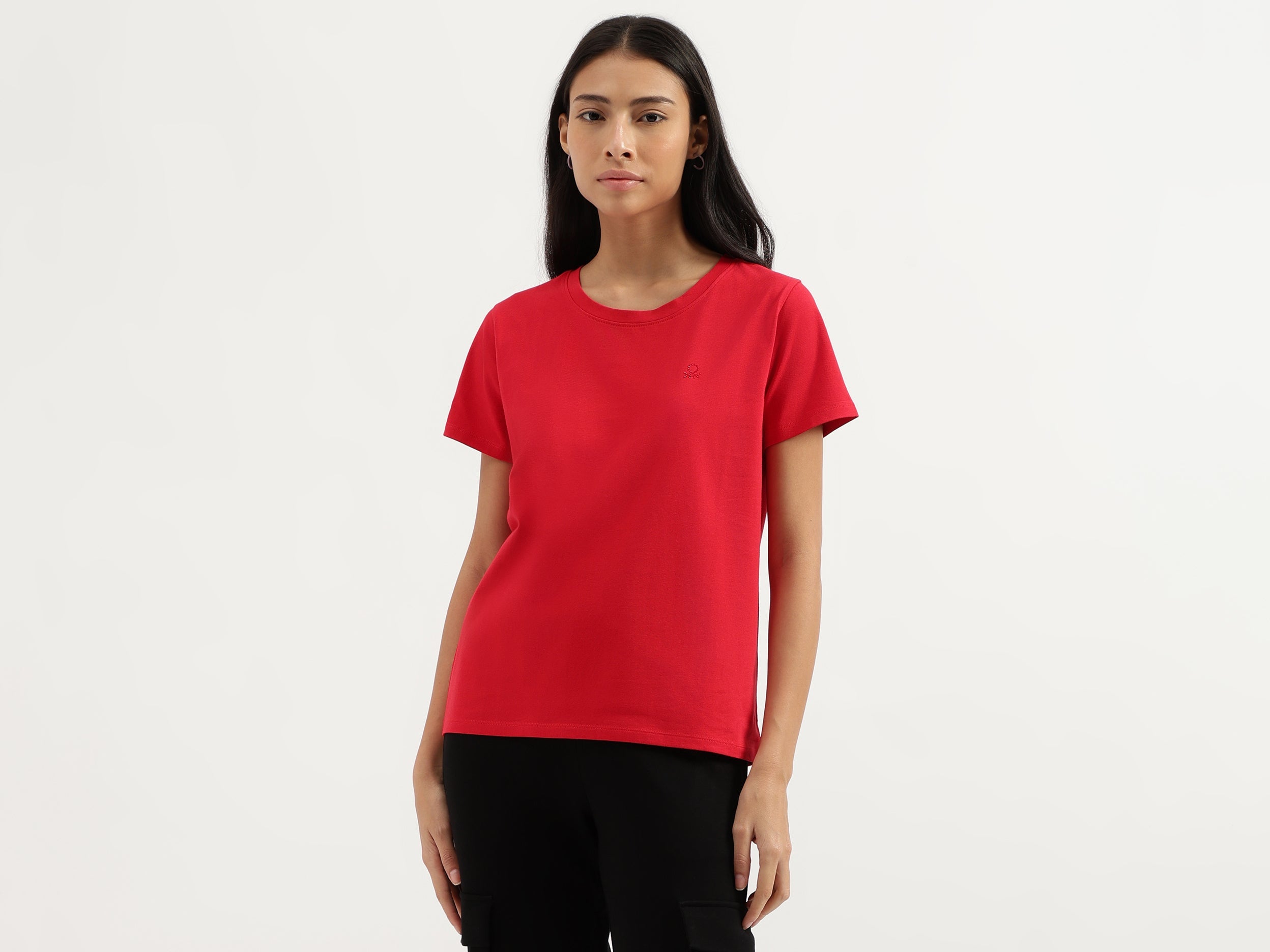 Round Neck Solid T-Shirt