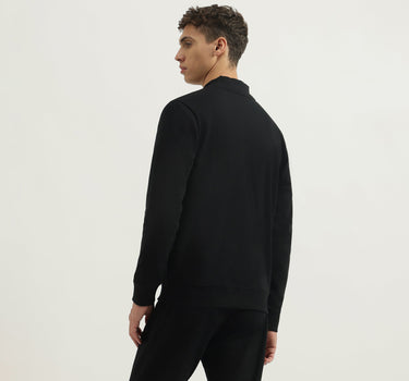 Regular Fit High Neck Solid Sweatshirts