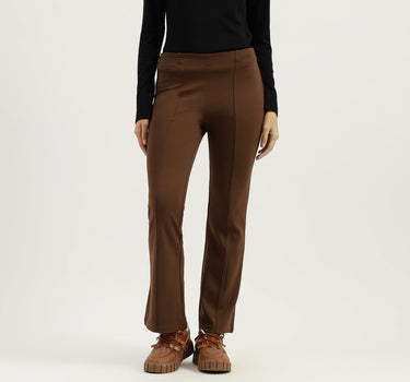 Solid Boot-Leg Fit Trousers