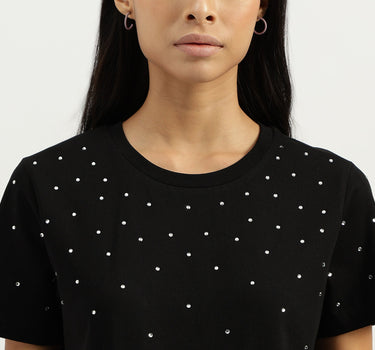 Round Neck Embellished Tshirt