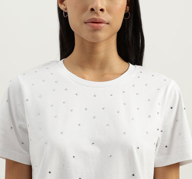 Round Neck Embellished Tshirt