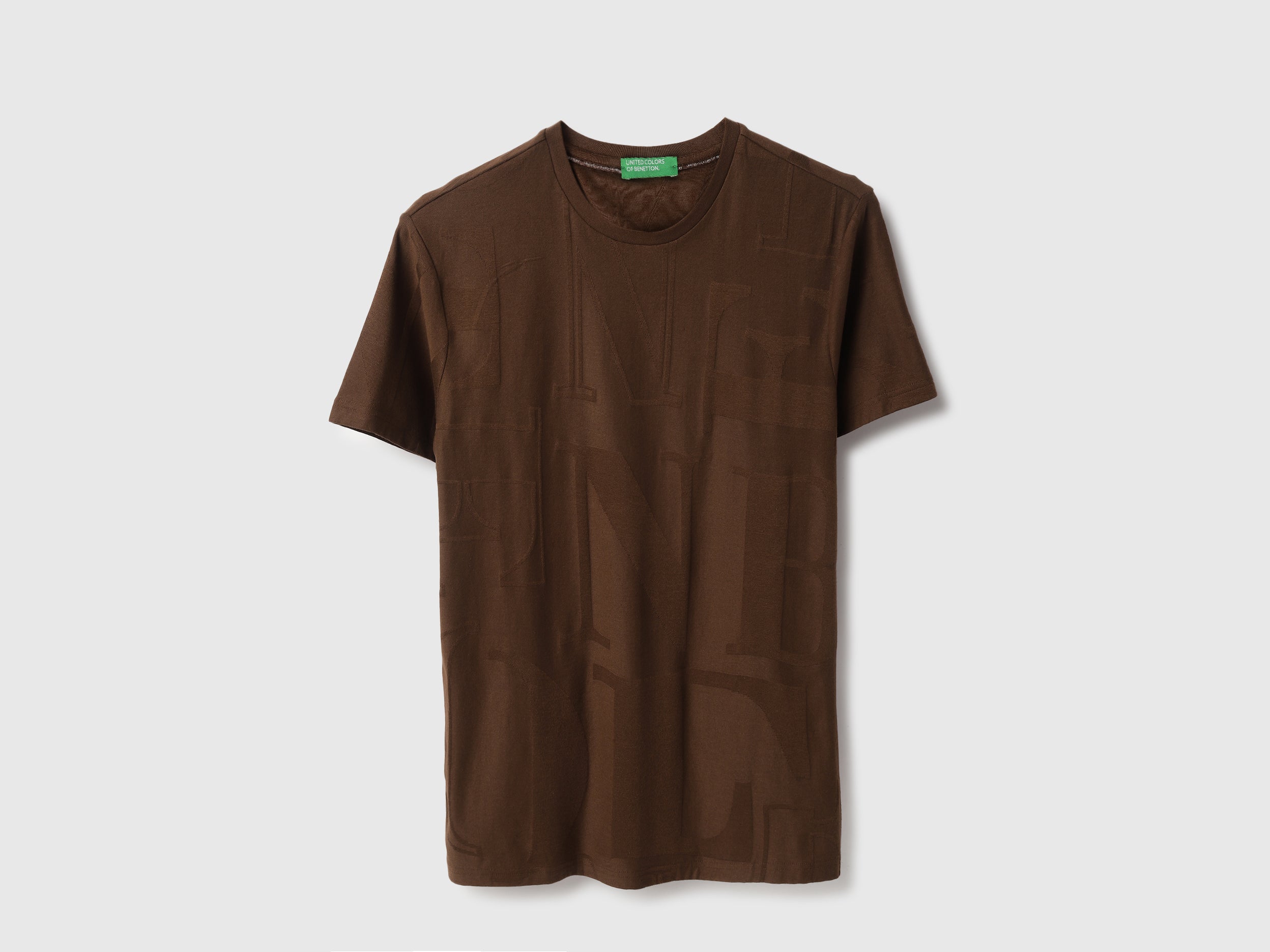 Regular Fit Round Neck Self Design Tshirt – United Colors of