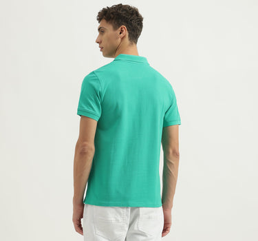 Relaxed Fit Polo Neck Solid Tshirt