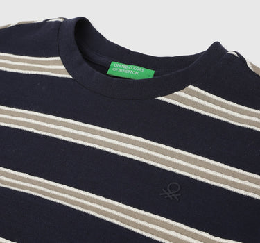 Relaxed Fit Crew Neck Striped T-Shirt