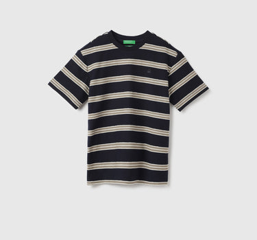 Relaxed Fit Crew Neck Striped T-Shirt