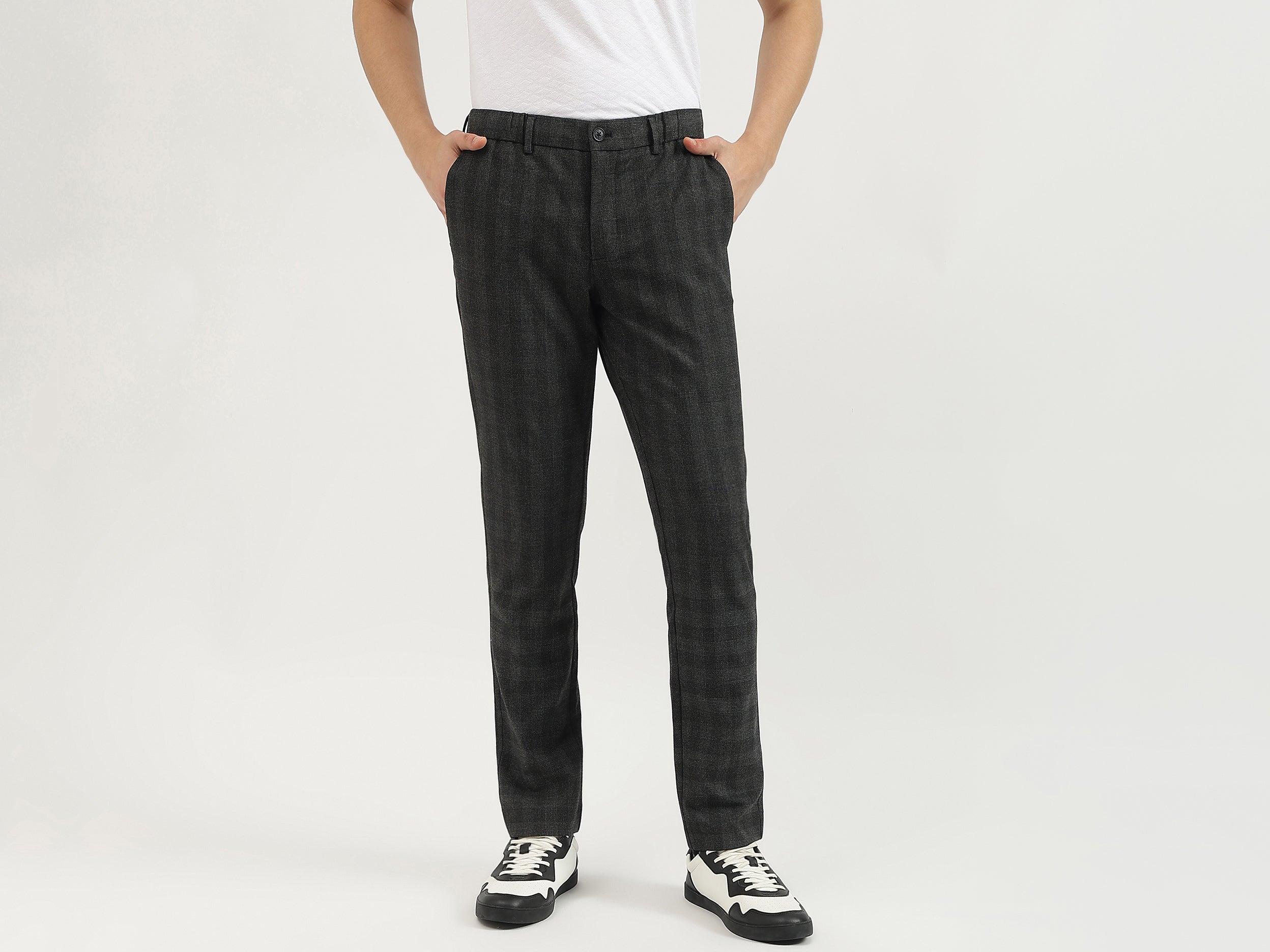 Checkered Relaxed Fit Trousers