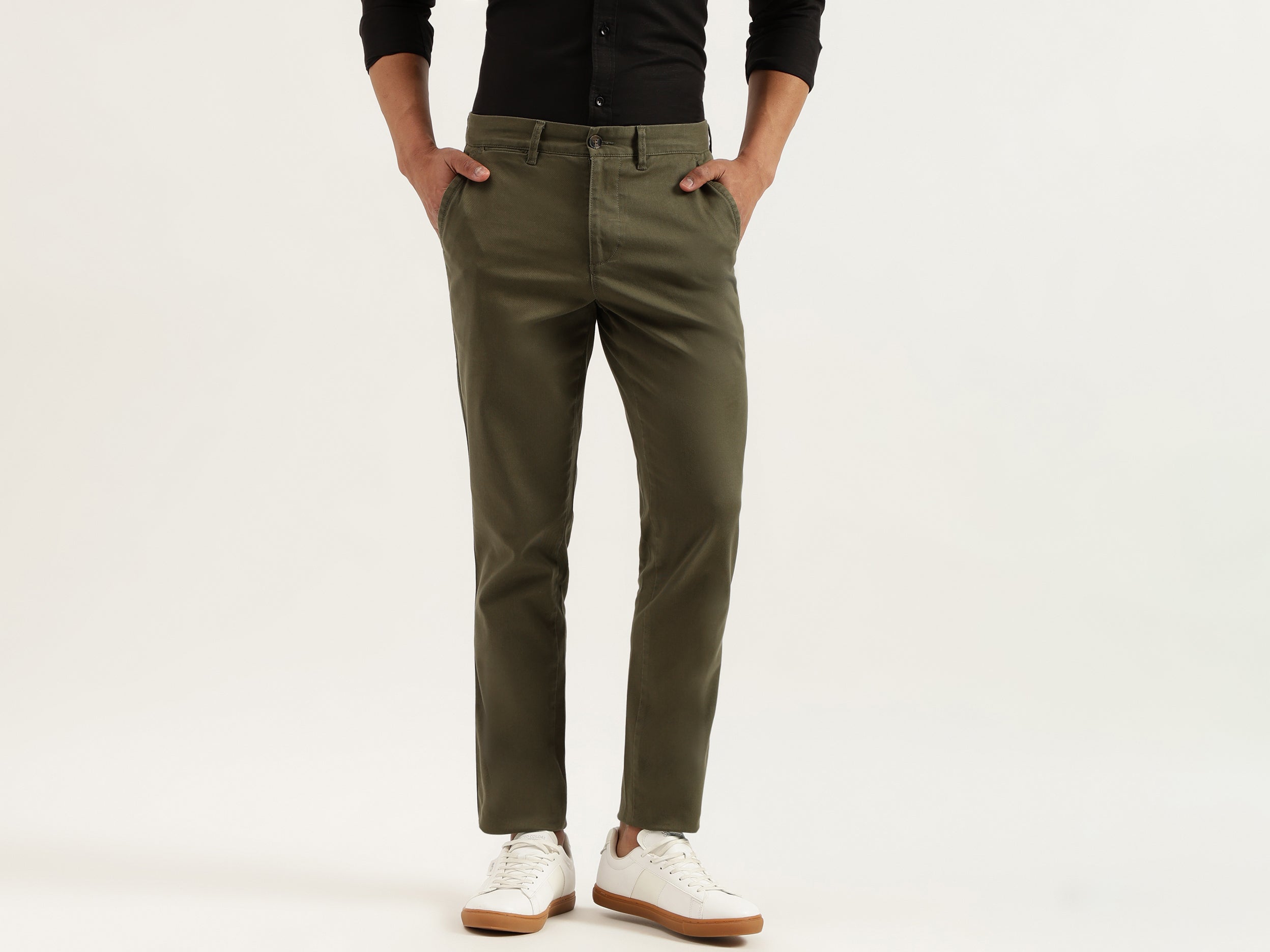 Solid Slim Fit Trousers