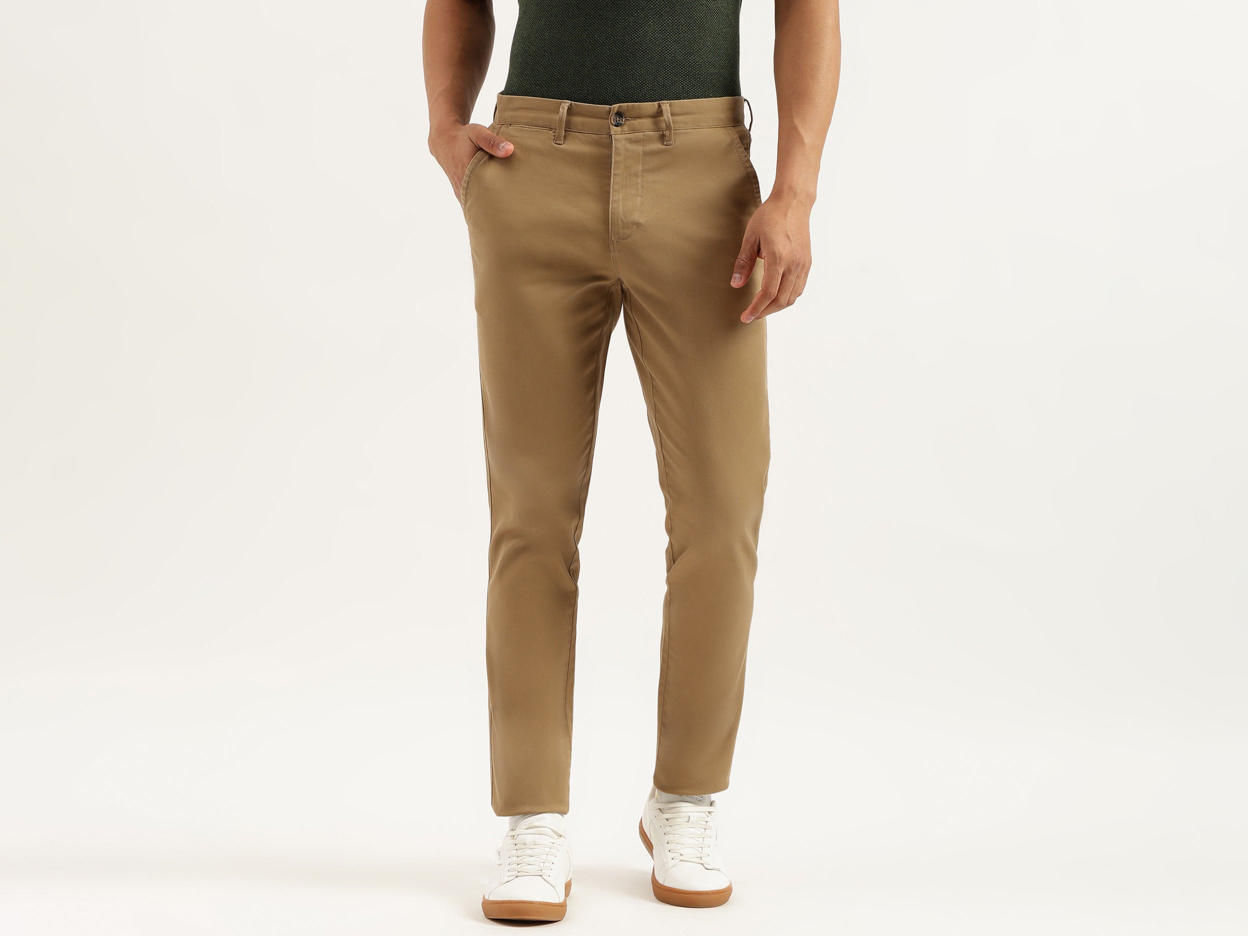 Solid Slim Fit Trousers