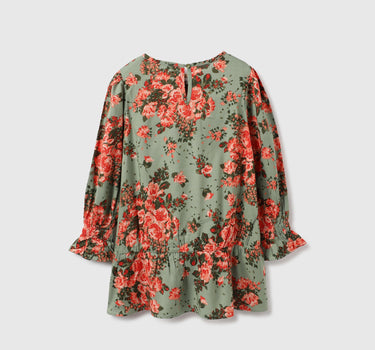 Regular Fit Round Neck Floral Print Dresses