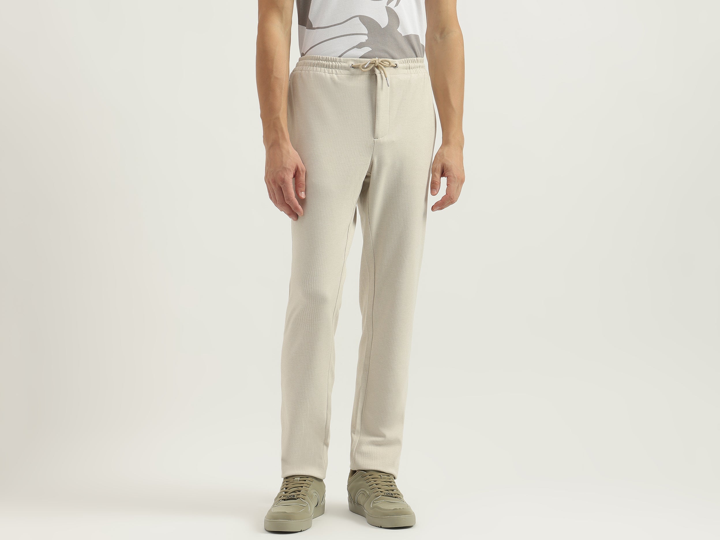 Herringbone Relaxed Fit Trousers