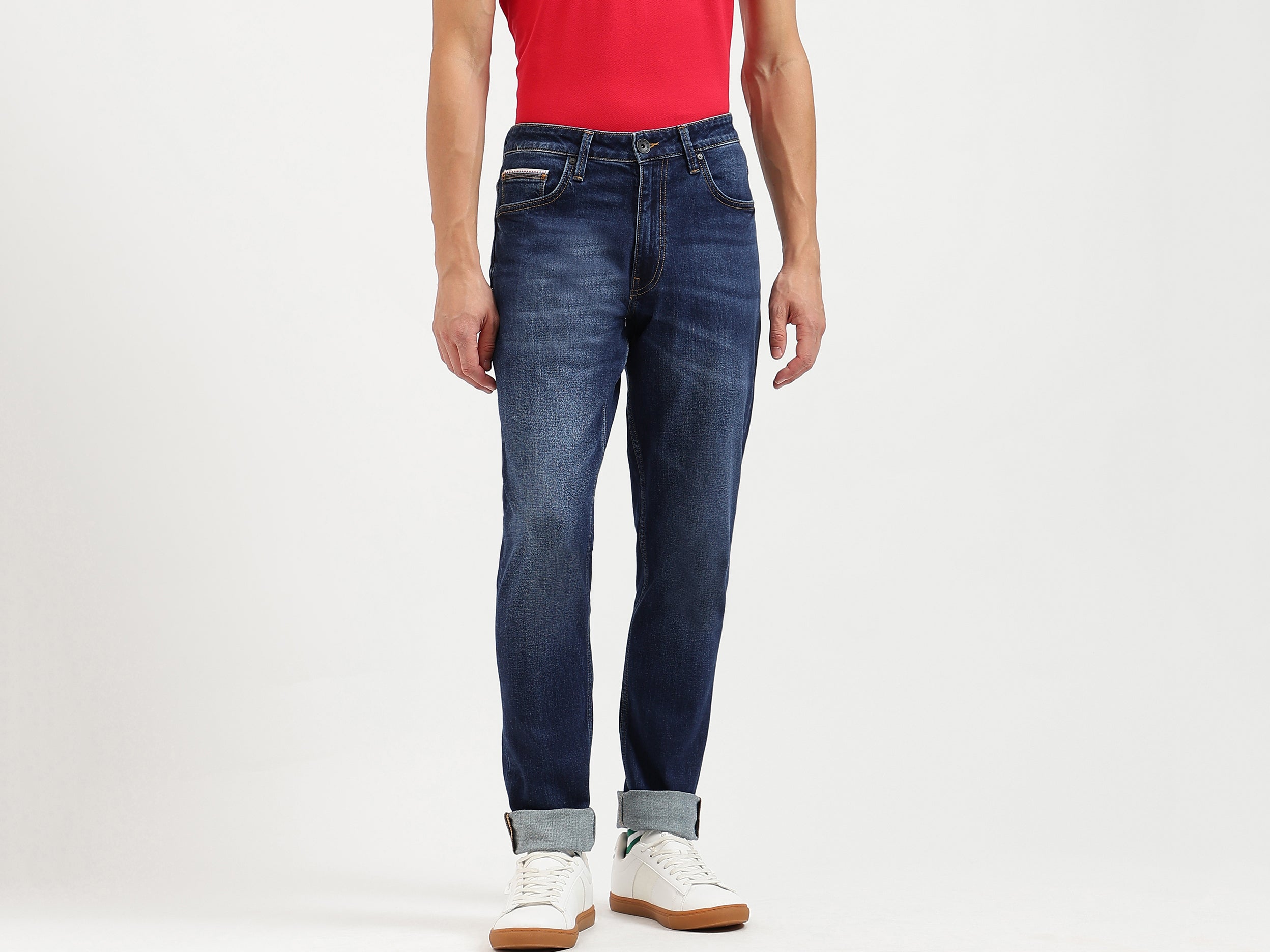 Solid Tapered Fit Jeans