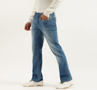 Solid Boot-leg Fit Jeans