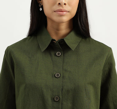 Spread Collar Solid Shirts