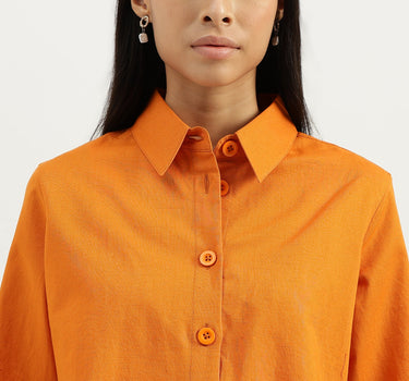 Spread Collar Solid Shirts