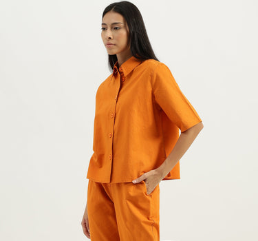 Spread Collar Solid Shirts