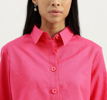 Spread Collar Solid Shirts