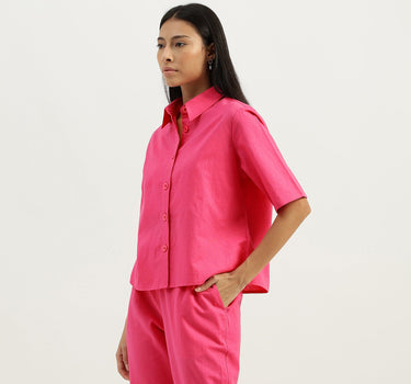 Spread Collar Solid Shirts