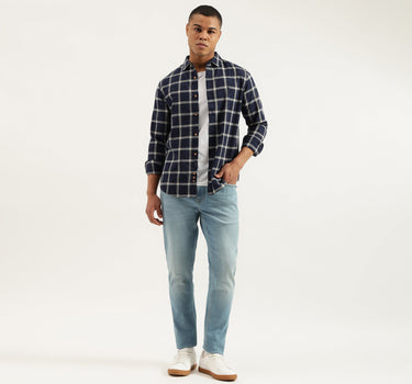 Regular Fit Spread Collar Checkered Shirts