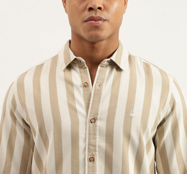 Regular Fit Spread Collar Striped Shirts