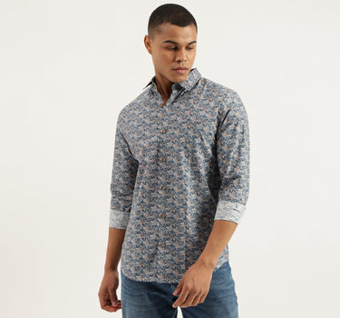 Slim Fit Spread Collar Printed Shirts