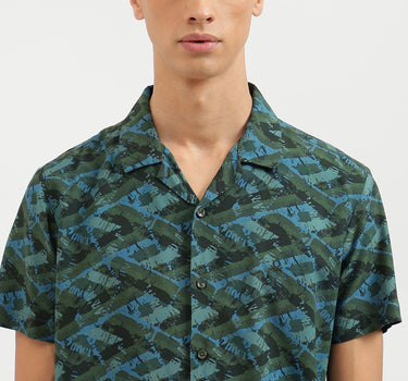 Regular Fit Collared Camouflage Shirts