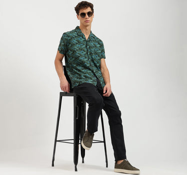 Regular Fit Collared Camouflage Shirts