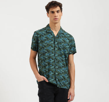 Regular Fit Collared Camouflage Shirts