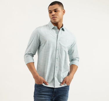 Regular Fit Spread Collar Striped Shirts