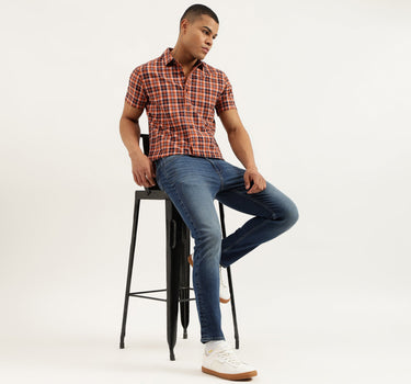 Regular Fit Spread Collar Checkered Shirts