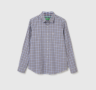 Regular Fit Spread Collar Checkered Shirts