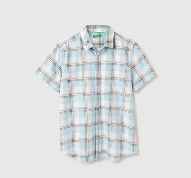 Regular Fit Spread Collar Checkered Shirts