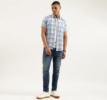 Regular Fit Spread Collar Checkered Shirts