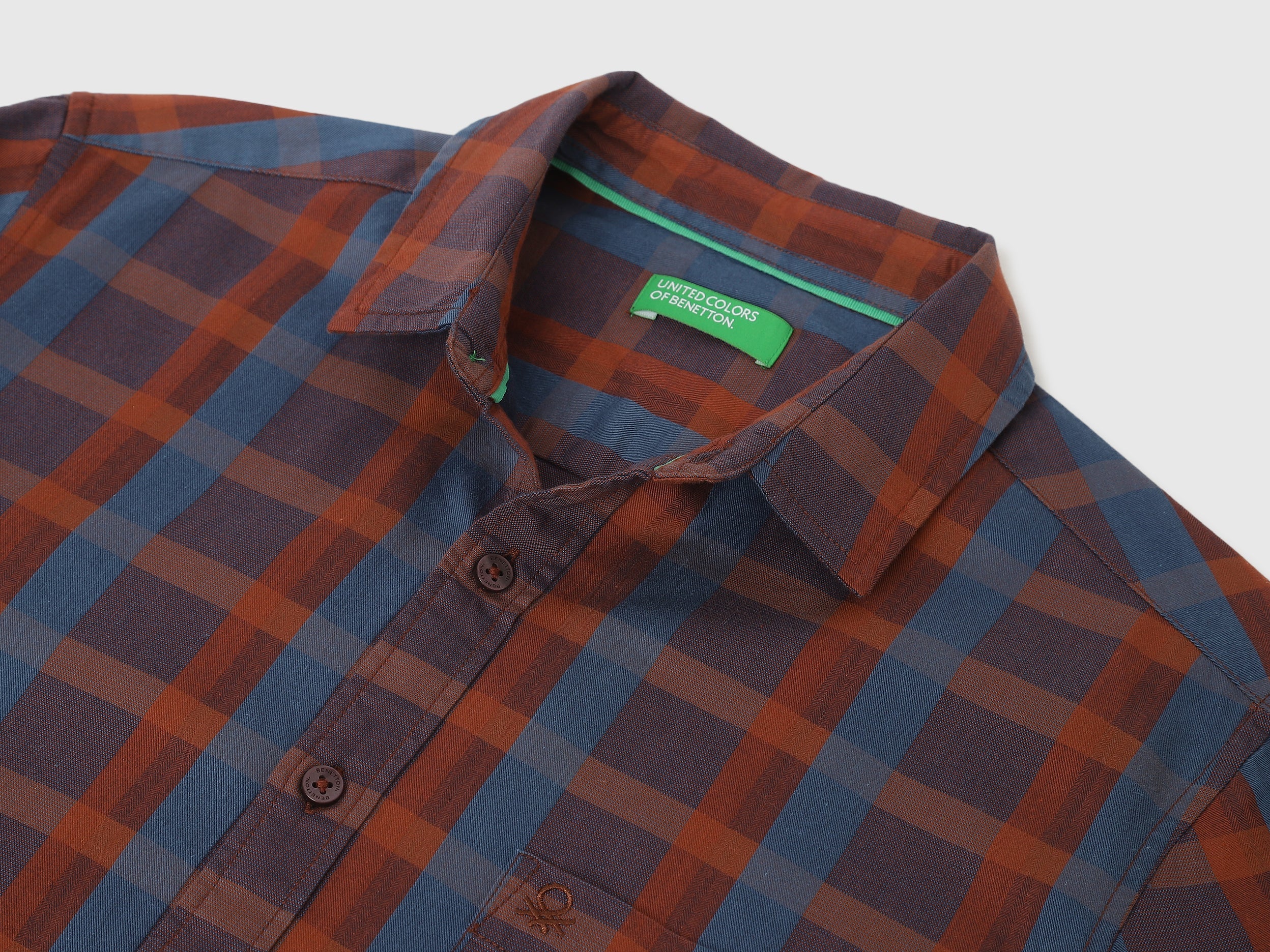 Buy Khaki Mens Regular Fit Collar Checked Shirt Online – United