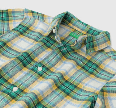 Regular Fit Spread Collar Checkered Shirts