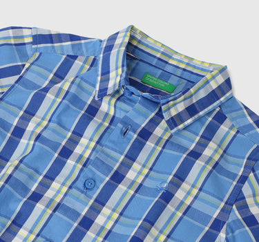 Regular Fit Spread Collar Checkered Shirts