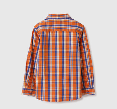 Regular Fit Spread Collar Checkered Shirts