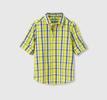 Regular Fit Spread Collar Checkered Shirts