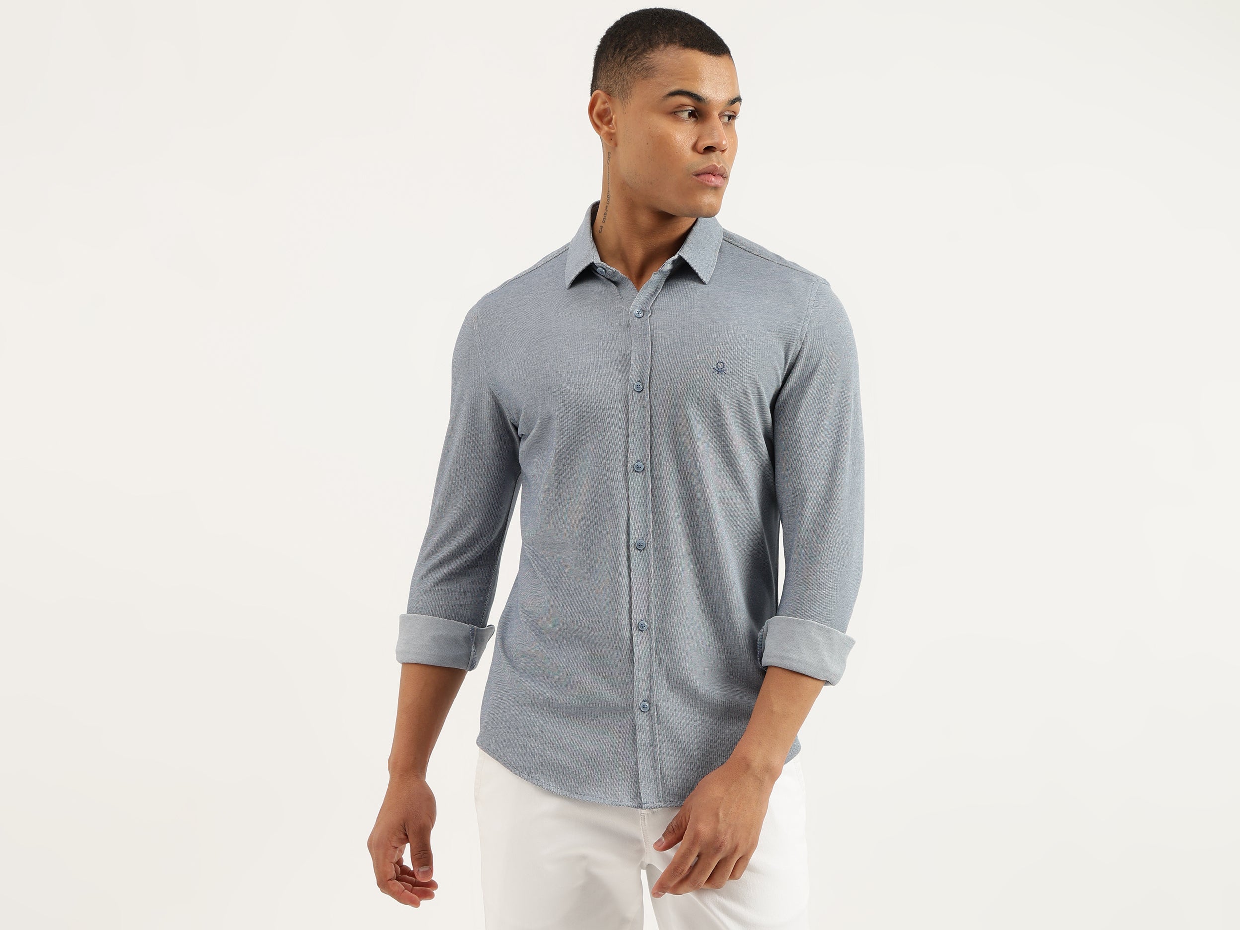 Regular Fit Spread Collar Solid Shirts