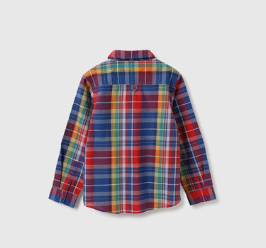 Regular Fit Spread Collar Checkered Shirts