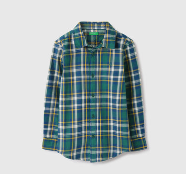 Regular Fit Spread Collar Checkered Shirts