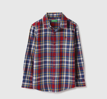 Regular Fit Spread Collar Checkered Shirts