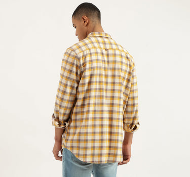 Regular Fit Spread Collar Checkered Shirts